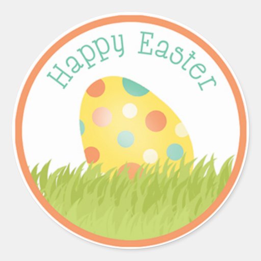 Happy Easter Classic Round Sticker Zazzle