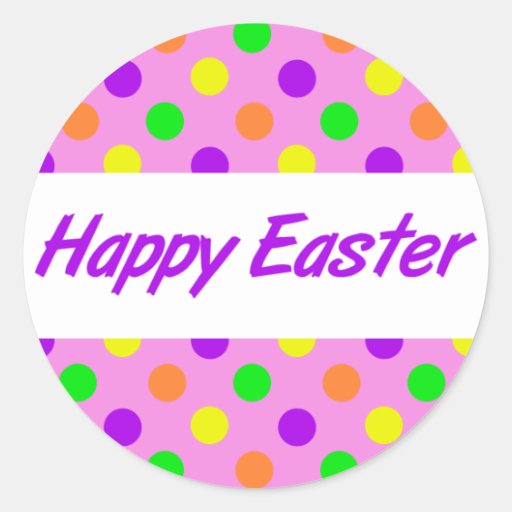 Happy Easter Classic Round Sticker Zazzle