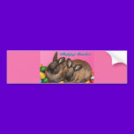 Happy Easter Easter Bunnies With Easter Eggs bumper stickers