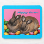 Happy Easter Easter Bunnies With Easter Eggs mousepads