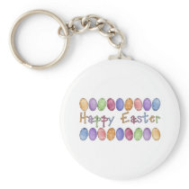 Happy Easter - Easter Egg Border Tees and Gifts Key Chains