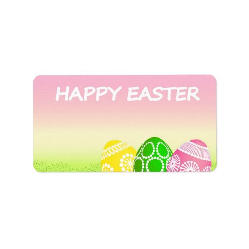 Happy Easter Eggs Address Label Zazzle