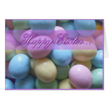 Happy Easter eggs greeting card