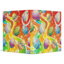 Happy Easter Eggs Ornamental Design Vinyl Binders