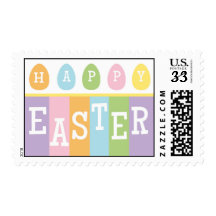 Happy Easter Eggs Postcard Stamp