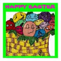 HAPPY EASTER EGGS poster posters by JoAnnHayden HAPPY EASTER EGGS poster posters