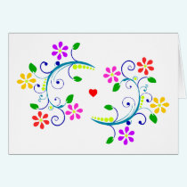 Happy Easter Floral, Swirls and Heart cards
