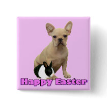 Happy Easter French bulldog button