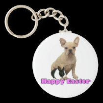 Happy Easter French bulldog keychain