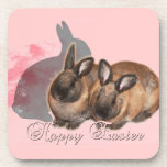 Happy Easter from 2 Easter Bunnies cork coasters