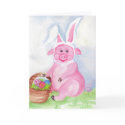 Happy Easter from the Easter Pig Card by sharonfosterart Happy Easter from the Easter Pig Card