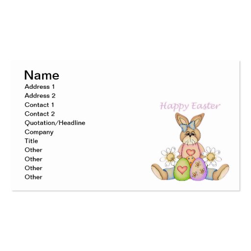 Happy Easter girl bunny Business Card (front side)