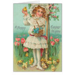 Happy Easter Girl Vintage cards