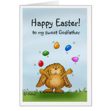 Happy Easter Godfather Cute Bunny Cards