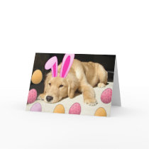 Happy Easter Golden Retriever Greeting Card