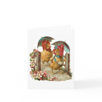 Happy Easter Hens Greeting Cards