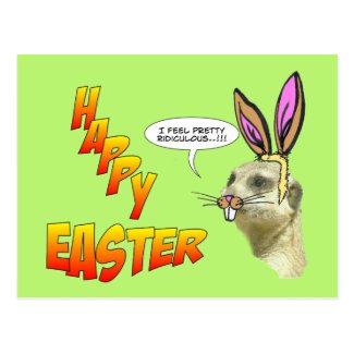 Happy Easter Meerkat Postcard Customizable