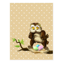 Happy Easter owl Postcards