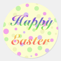 Happy Easter Pastel Polka Dot Sticker
