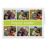 Happy Easter Photo Collage Green Personalized Card