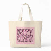 Happy Easter pink Bag by floatinglemonstype Happy Easter pink Bag