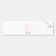 Happy Easter - pink bunny Bumper Stickers