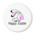Happy Easter Pink Bunny Refrigerator Magnet