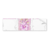 Happy Easter Pink Cross with Lilies bumper stickers
