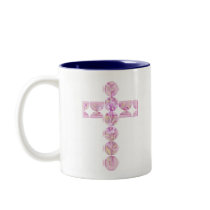 Happy Easter Pink Cross with Lilies mugs
