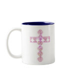 Happy Easter Pink Cross with Lilies Mug