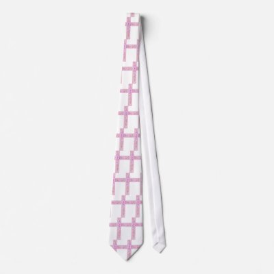 Happy Easter Pink Cross with Lilies Custom Ties by eelkat
