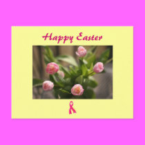 Happy Easter Pink Ribbon postcards
