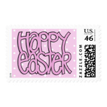 Happy Easter pink Stamp by floatinglemonstype Happy Easter pink Stamp
