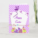 Happy Easter Purple Plaid & Eggs