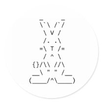 Happy Easter Rabbit Round Stickers