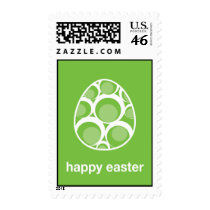 happy easter retro egg green postage