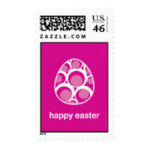 happy easter retro egg pink postage