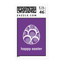 happy easter retro egg purple postage