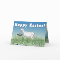 Happy Easter Saanen Goat cards