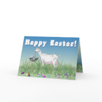 Happy Easter Saanen Goat cards