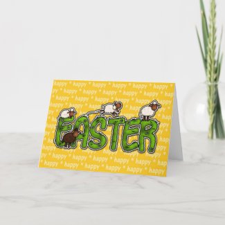happy easter sheep card