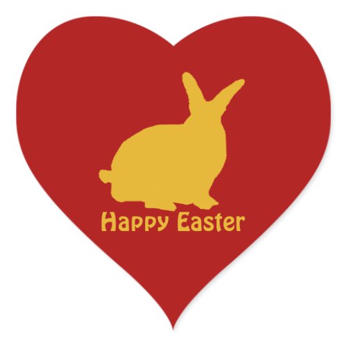 Happy Easter Sheet of 20 Bunny Heart Stickers sticker