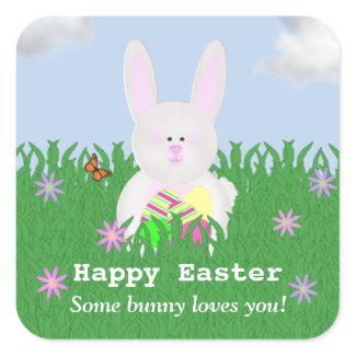 Happy Easter: Some Bunny Loves You Stickers sticker