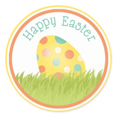 Happy Easter Round Stickers
