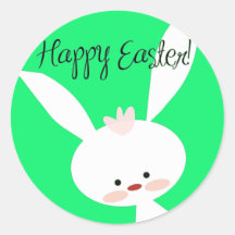 Happy Easter Sweet Easter Bunny Round Sticker