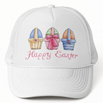 Happy Easter Three Baskets Tees and GIfts hats