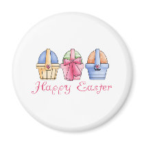 Happy Easter Three Baskets Tees and GIfts magnets by naturetees Happy Easter Three Baskets Tees and GIfts magnets