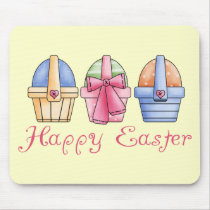 Happy Easter Three Baskets Tees and GIfts mousepads by naturetees Happy Easter Three Baskets Tees and GIfts mousepads