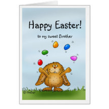 Happy Easter to my Brother - Juggling Bunny Card