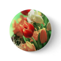Happy Easter Tulips buttons